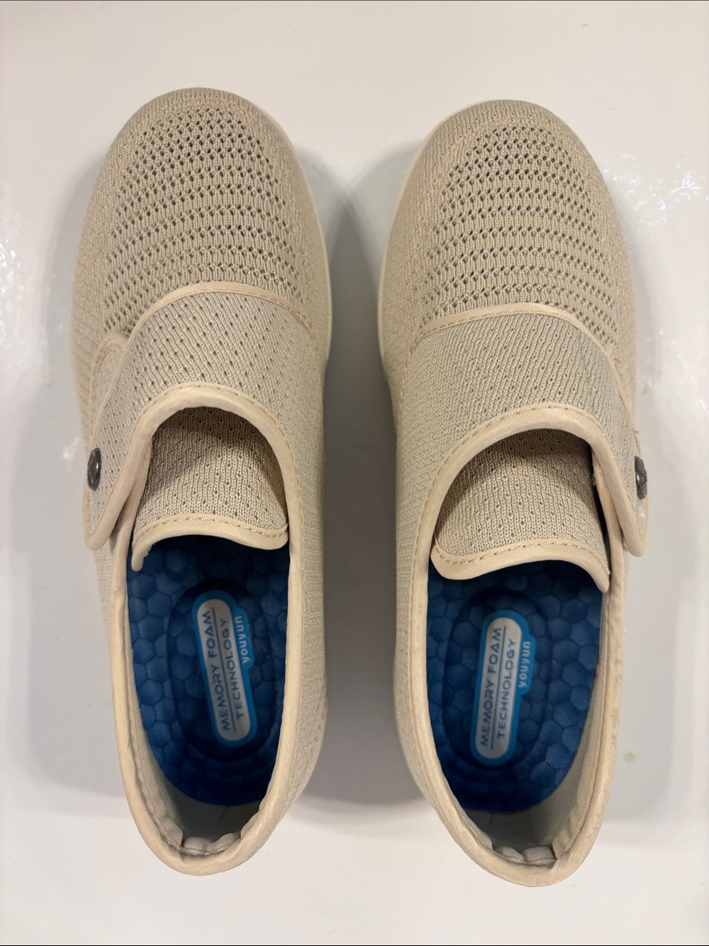 Women's Slip-On Knit Sneakers with Cushioned Insole - Cream